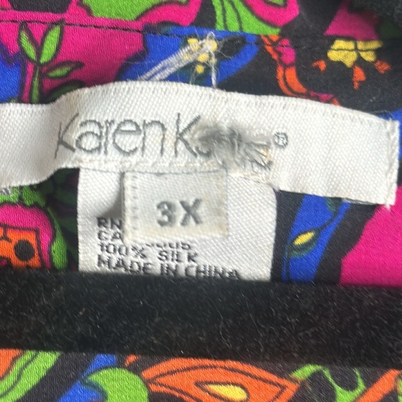 Karen Kane multi color slik button up tunic size 3x color full - Picture 3 of 5